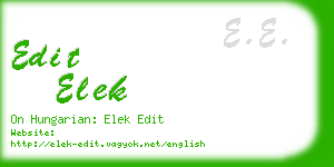 edit elek business card